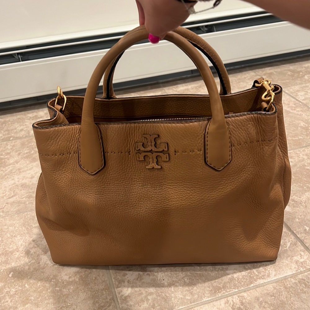 Tory Burch Brown Satchel with Long Shoulder Strap